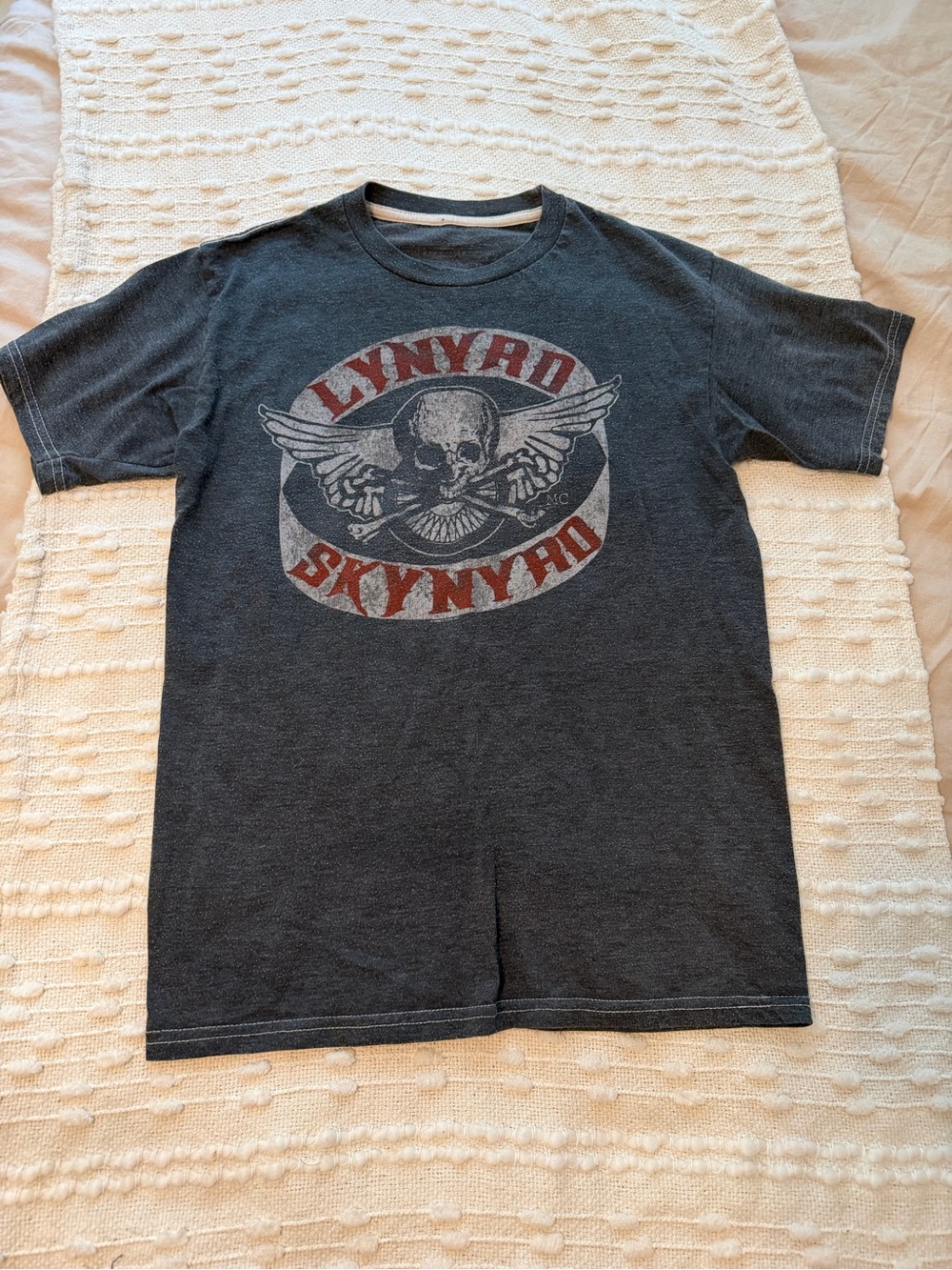 Vintage Style Rock Band Graphic Tee - S Charcoal